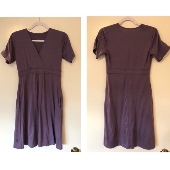 ibex Dresses & Skirts - Ibex 100% Merino Wool Purple Wrap Dress with Pockets Size Small